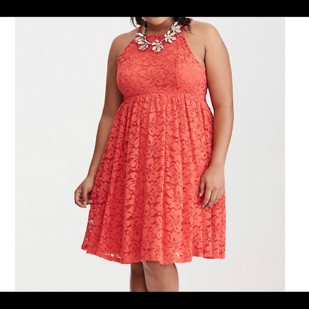 Torrid High Neck Lace Skater Dress 3XL